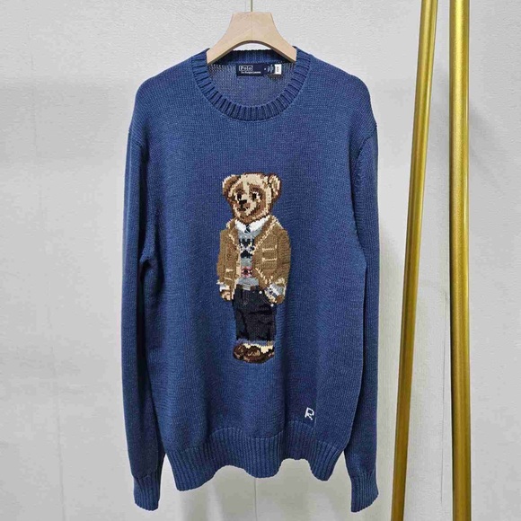 Polo Ralph Lauren Blue Sweater with Bear Motif - Picture 1 of 7